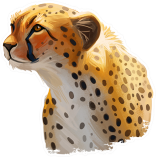 Cheetah Large Cat Illustration Sticker