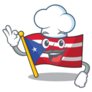 Chef Flag Puerto Rico Illustrated Character Sticker