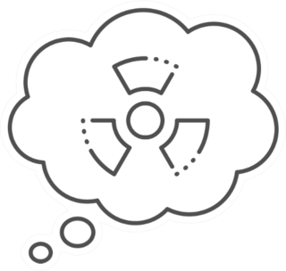 Chemical Hazard Line Icon Chat Bubble Design Sticker