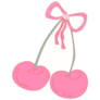 Cherries In Bow Sticker