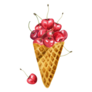 Cherries In Cone Sticker