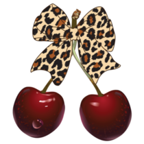 Cherries Leopard Bow Sticker