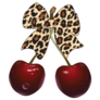 Cherries Leopard Bow Sticker