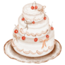 Cherry Cake Drawn Sticker