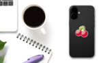 Cherry Candy Sticker on a Phone (New) example