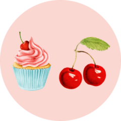 Cherry Cupcake Sticker
