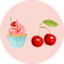 Cherry Cupcake Sticker