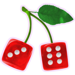 Cherry Dice Lavender Sticker