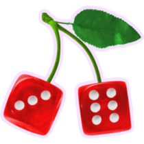 Cherry Dice Lavender Sticker
