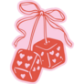 Cherry Dice Pink Sticker