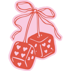 Cherry Dice Pink Sticker