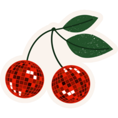 Cherry Disco Balls Sticker