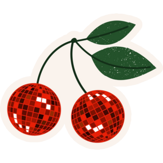 Cherry Disco Balls Sticker