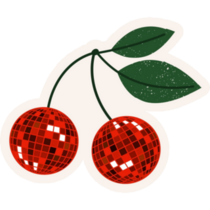 Cherry Disco Balls Sticker