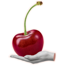 Cherry In Hand Sticker
