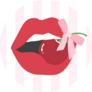 Cherry In Lips Sticker