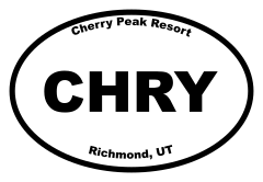 Cherry Peak Resort Oval Sticker