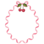 Cherry Ribbon Frame Sticker