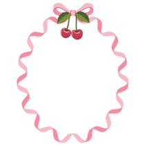 Cherry Ribbon Frame Sticker