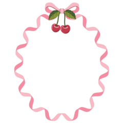 Cherry Ribbon Frame Sticker