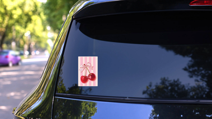 Cherry Stripes Sticker on a Rear Car Window (New) example