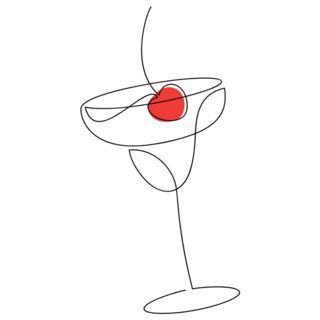 Cherry Wine Glass Sticker