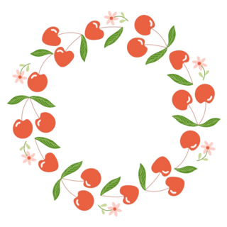 Cherry Wreath Sticker