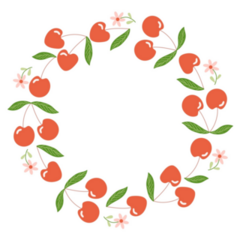 Cherry Wreath Sticker