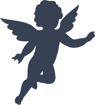 Cherub Angel Silhouette Sticker