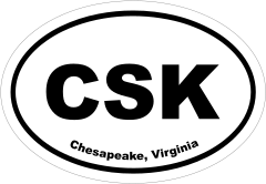 Chesapeake, Virginia Oval Stickers
