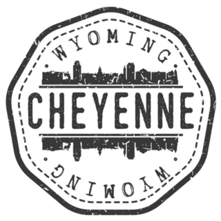 Cheyenne, Wyoming Skyline Postmark Sticker