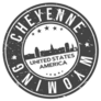 Cheyenne, Wyoming Stamp Skyline Sticker