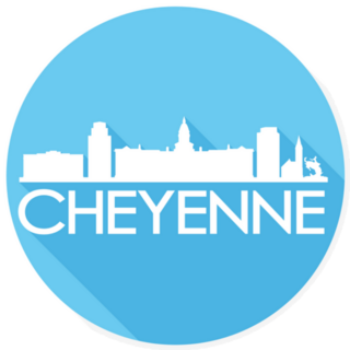Cheyenne Wyoming Usa Flat Icon Skyline Sticker