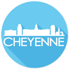 Cheyenne Wyoming Usa Flat Icon Skyline Sticker