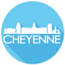 Cheyenne Wyoming Usa Flat Icon Skyline Sticker