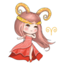 Chibi Aries Zodiac Sign Illustration Sticker