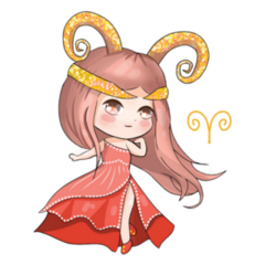 Chibi Aries Zodiac Sign Illustration Sticker
