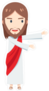 Chibi Jesus Christ Presenting Sticker