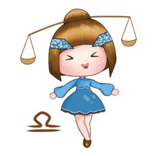 Chibi Libra Laughing Zodiac Sticker