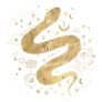 Chic Golden Celestial Snake Sticker
