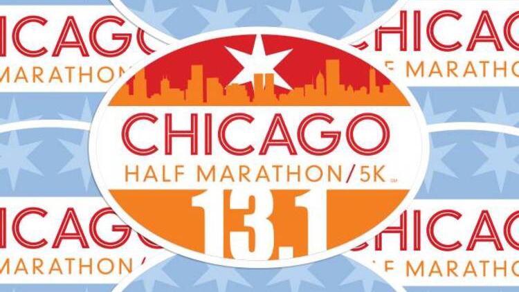 Chicago Half Marathon Oval Stickers