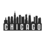 Chicago, Il, Usa Skyline Silhouette Lettering Sticker