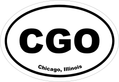 Chicago, Illinois Oval Stickers