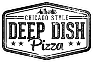 Chicago Style Deep Dish Pizza Stamp Sticker