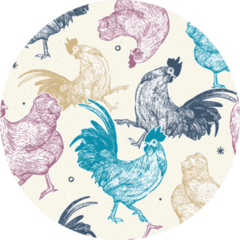 Chicken Collection Seamless Colorful Pattern Sticker