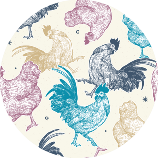Chicken Collection Seamless Colorful Pattern Sticker