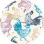 Chicken Collection Seamless Colorful Pattern Sticker