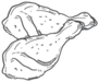 Chicken Drumstick Pair Hand Drawn Sticker