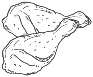 Chicken Drumstick Pair Hand Drawn Sticker