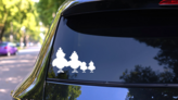 Chicken Family Sticker on a Rear Car Window (New) example